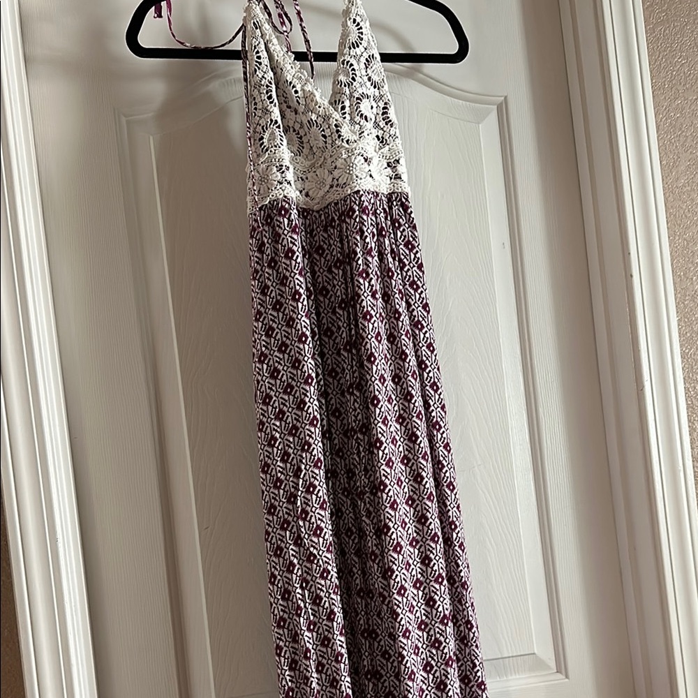 Bohemian Maxi Dress with Lace Top
